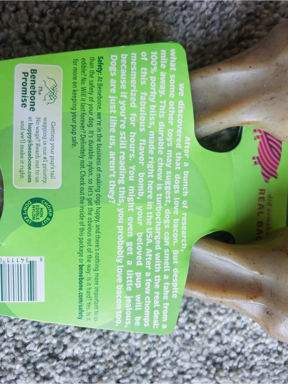 Giant Wishbone Bacon Flavor Chew Toy - Brown
